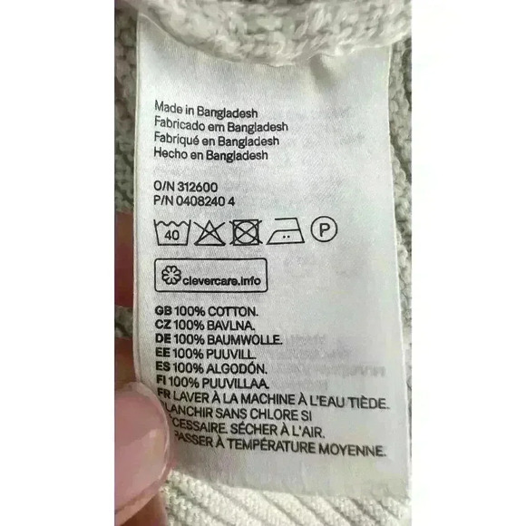 H&M Cotton Pullover Grey Round Neck Sweater Sz Medium - Picture 6 of 8